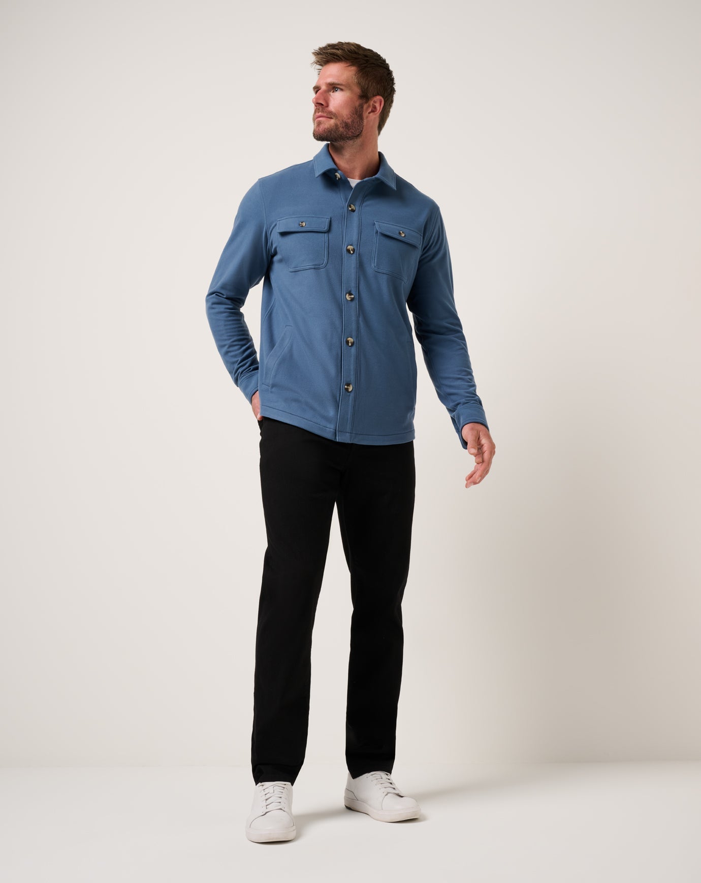 Men Peak Fleece Shirt Jacket