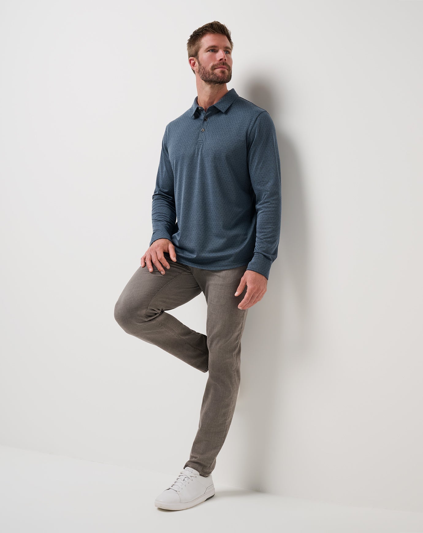 Men Handsome Town Long Sleeve Polo