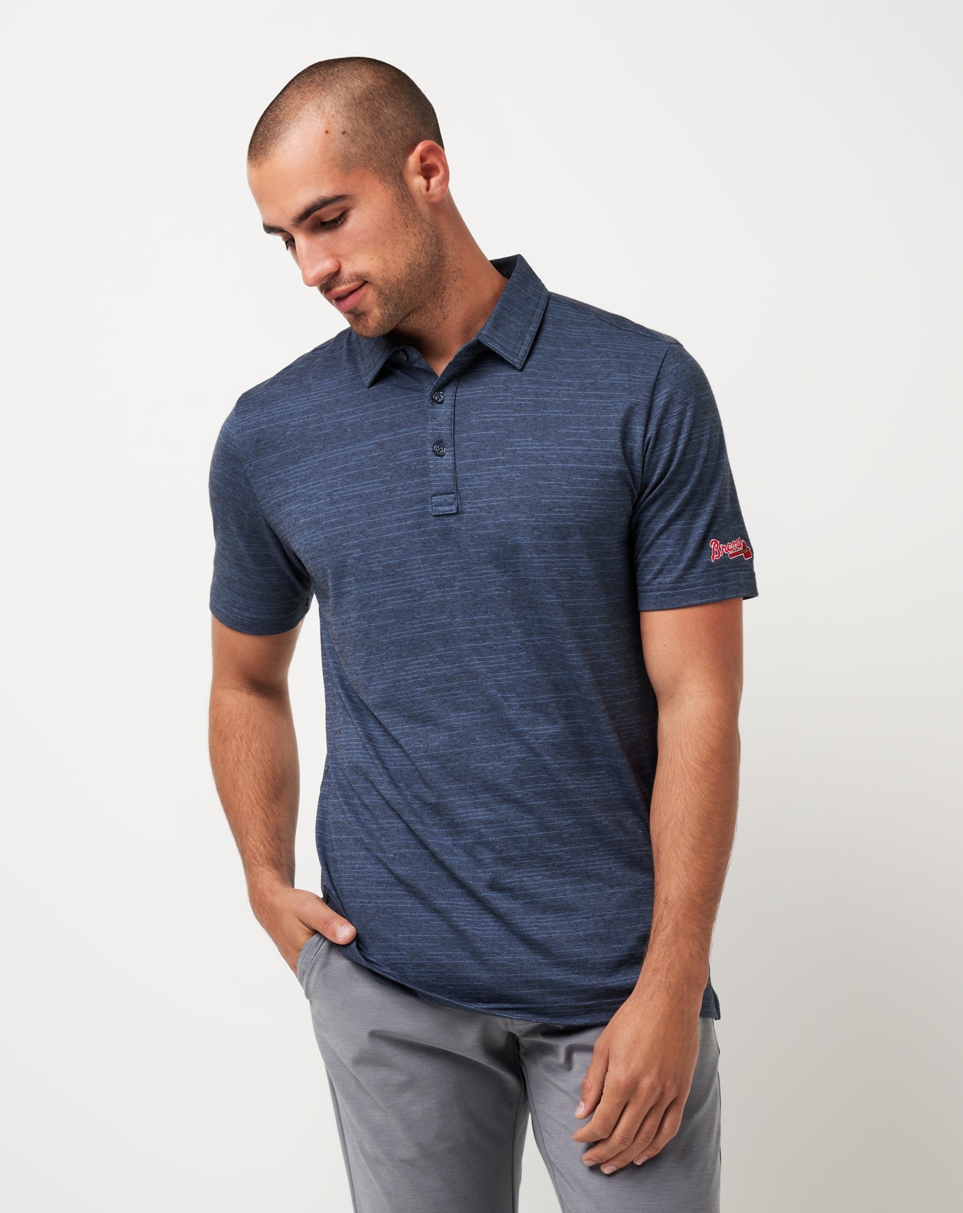 Men|New Atlanta Braves The Heater Polo