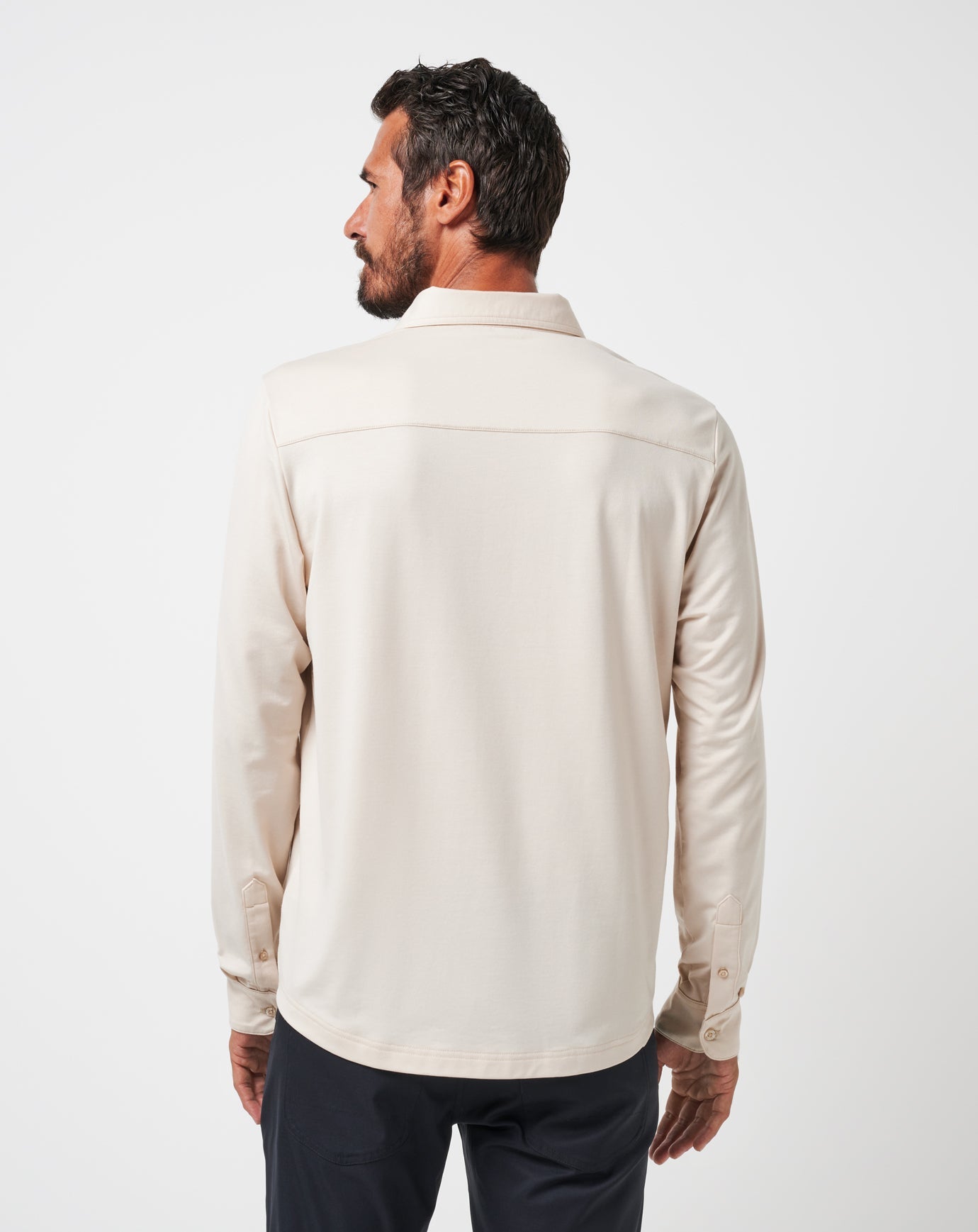 Men Featherweight Long Sleeve Polo