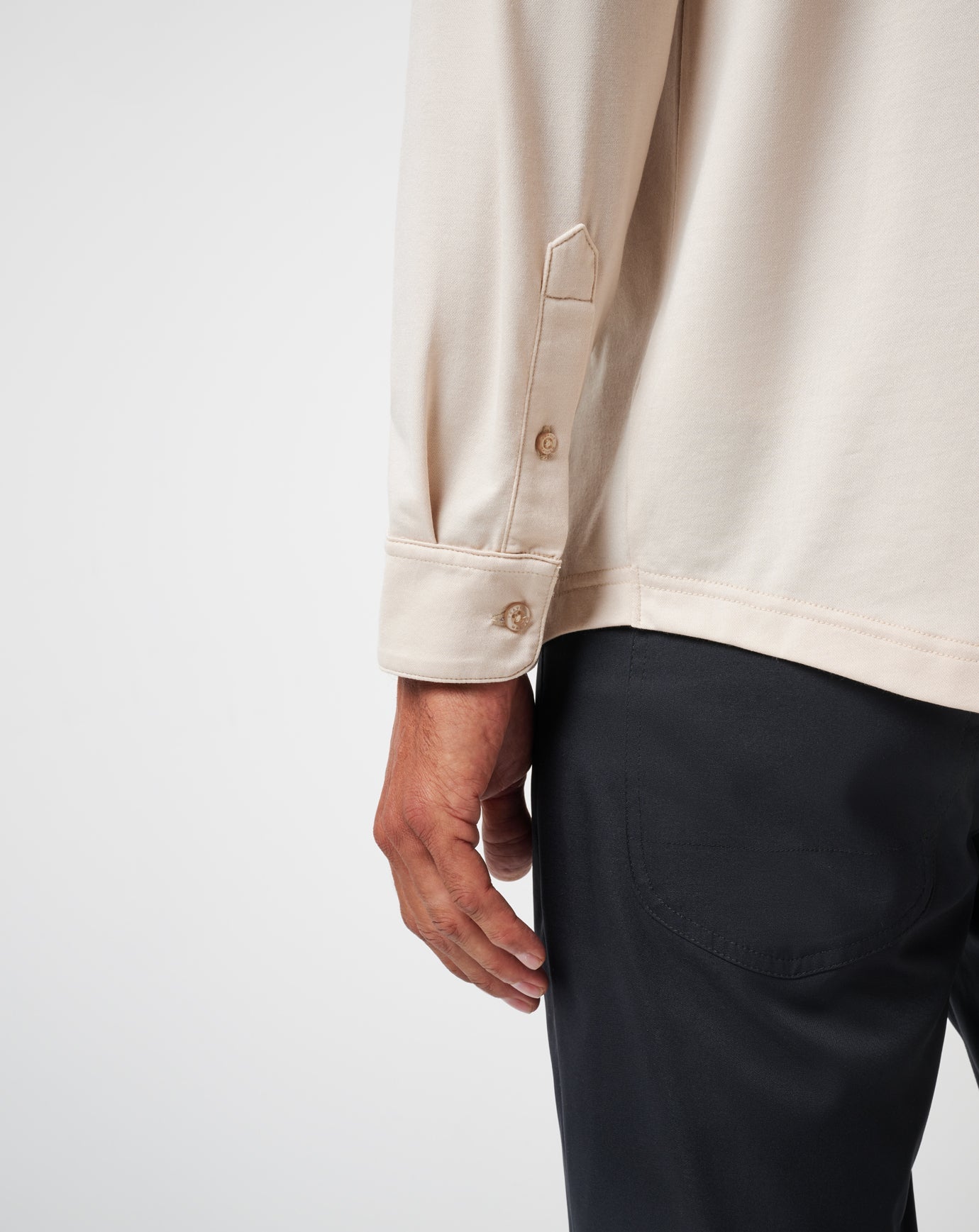 Men Featherweight Long Sleeve Polo