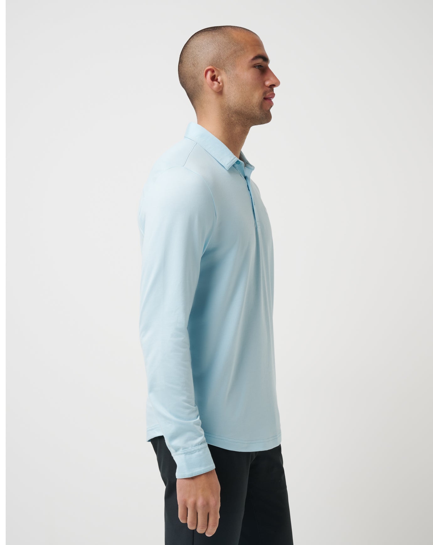 Men Featherweight Long Sleeve Polo