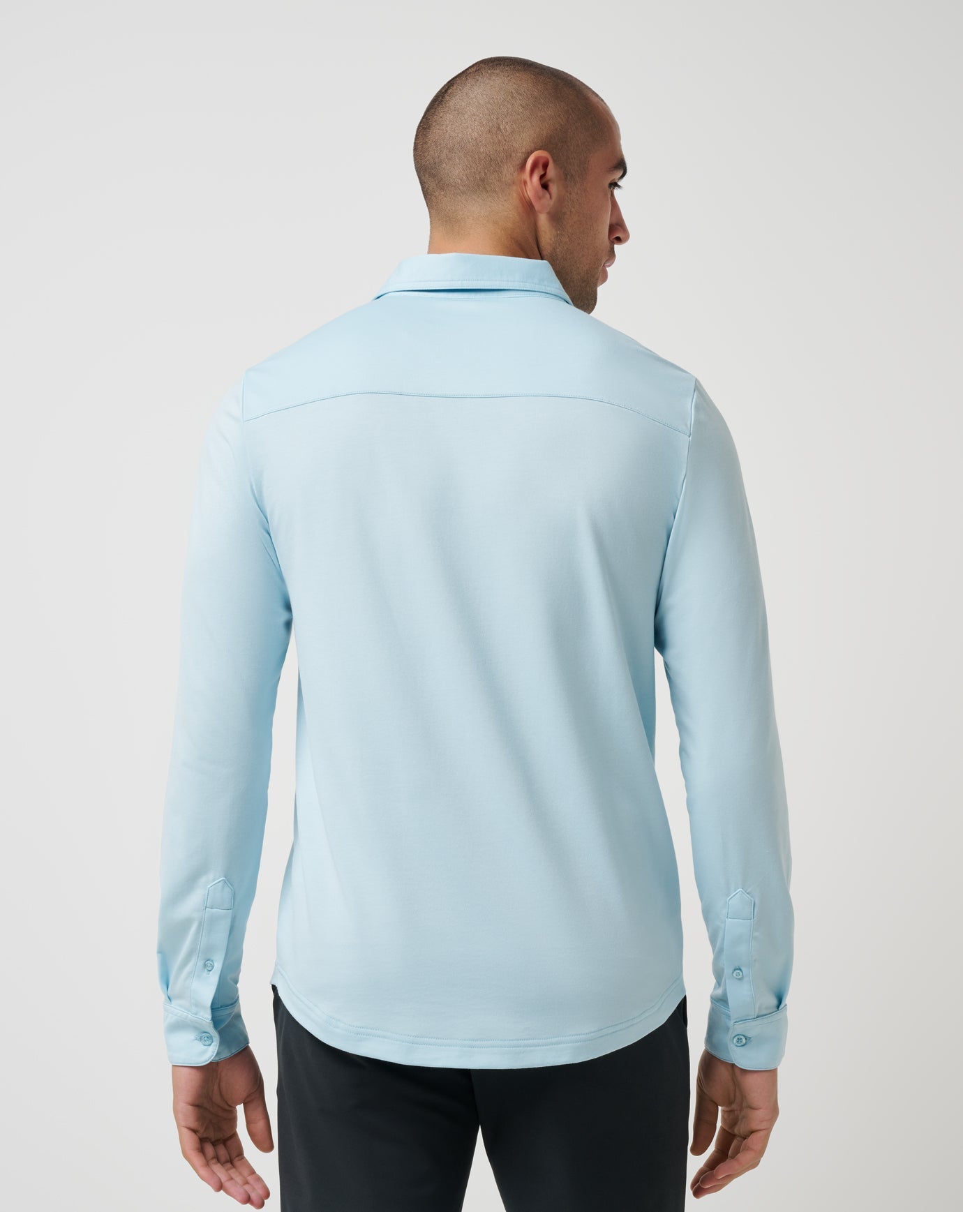 Men Featherweight Long Sleeve Polo
