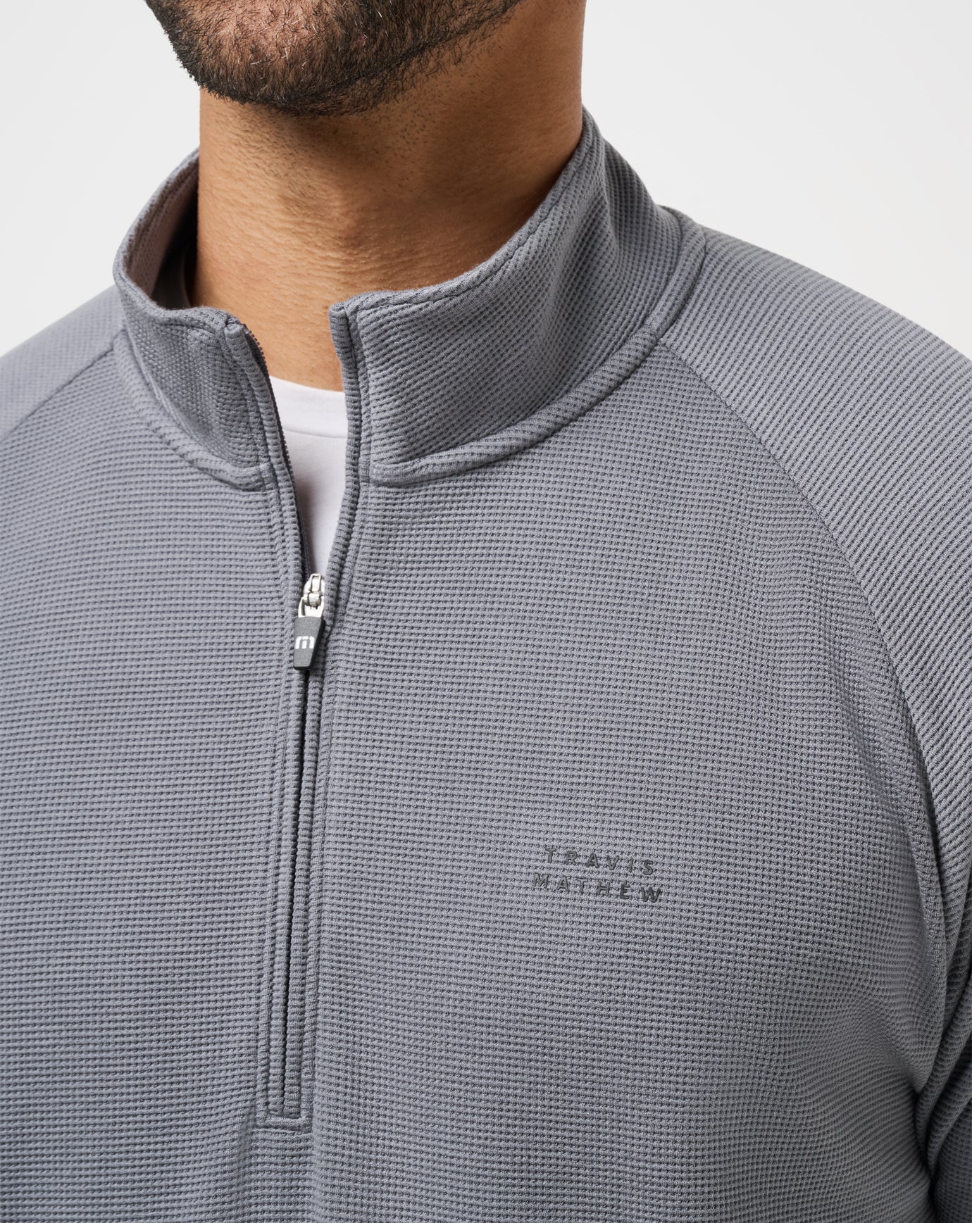 Men|Golf Performance Waffle Quarter Zip
