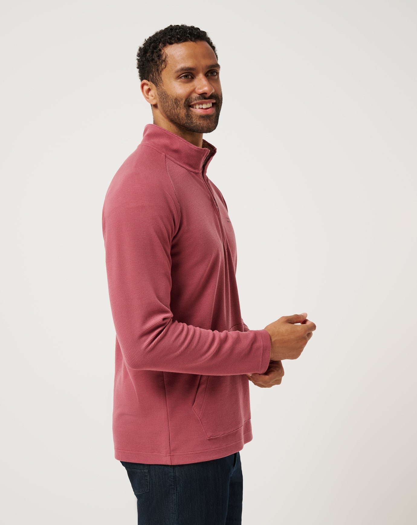 Men|Golf Performance Waffle Quarter Zip