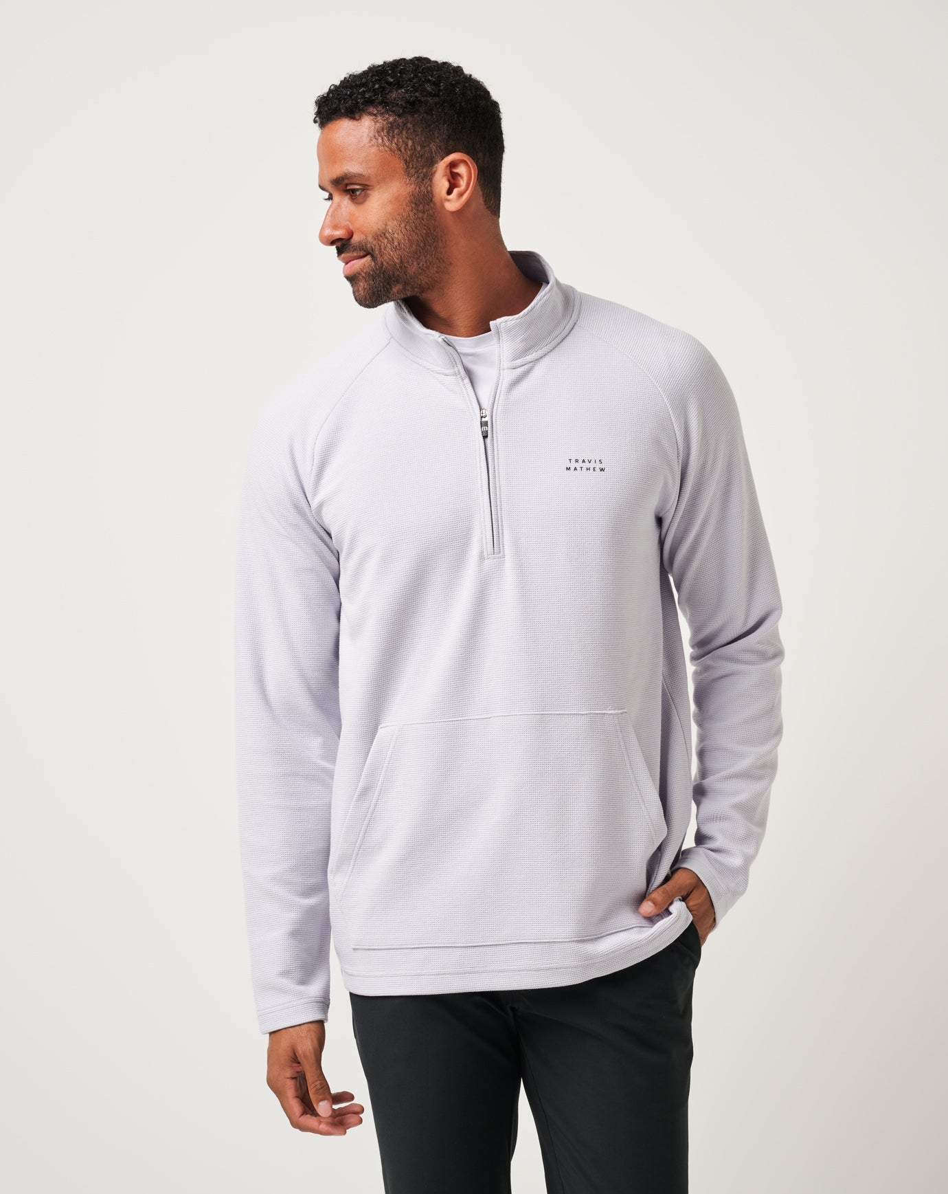 Men|Golf Performance Waffle Quarter Zip
