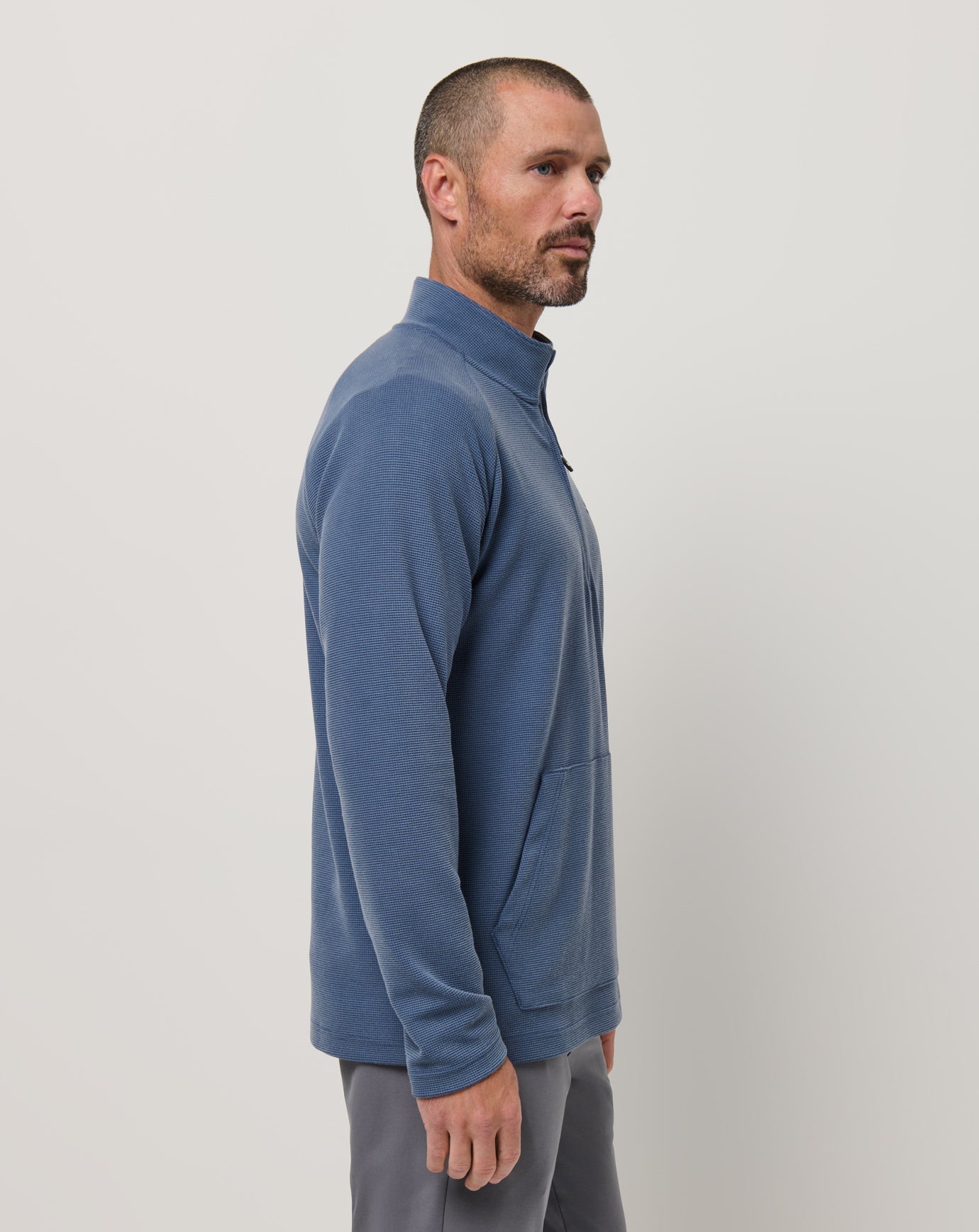 Men|Golf Performance Waffle Quarter Zip