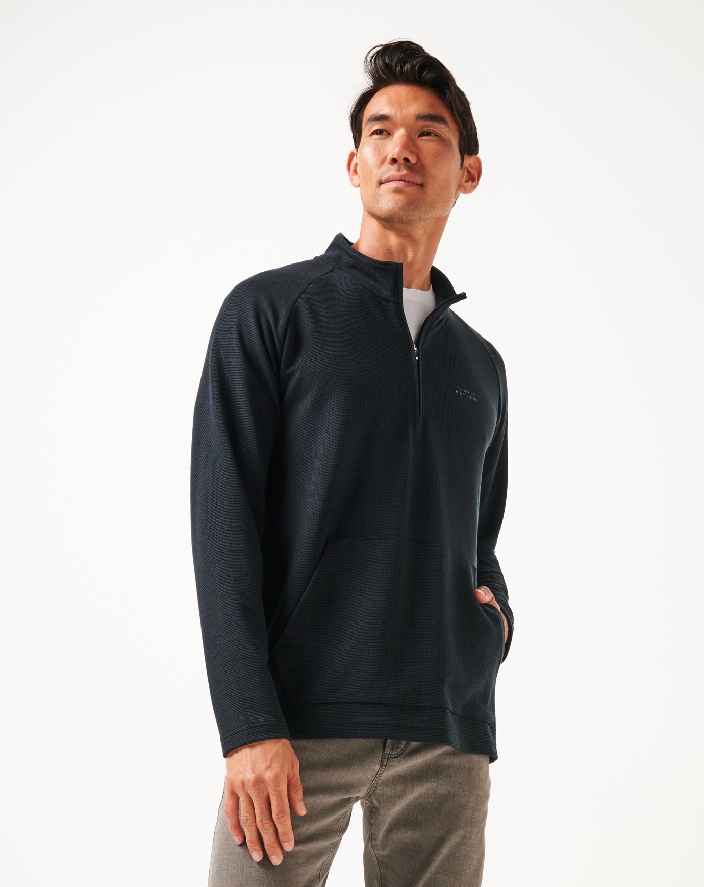 Men|Golf Performance Waffle Quarter Zip