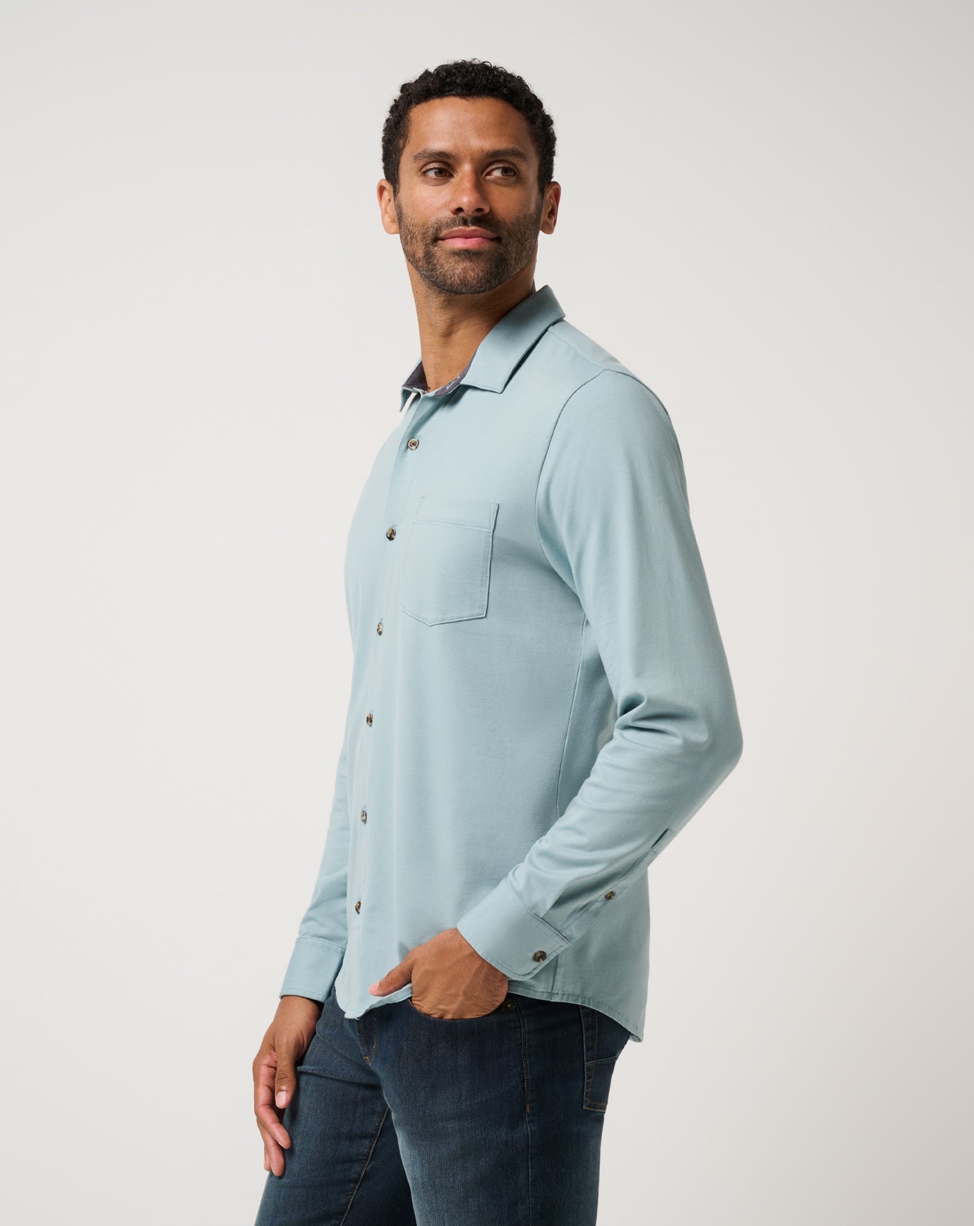 Men Comfortknit TM Social Club Button-Up