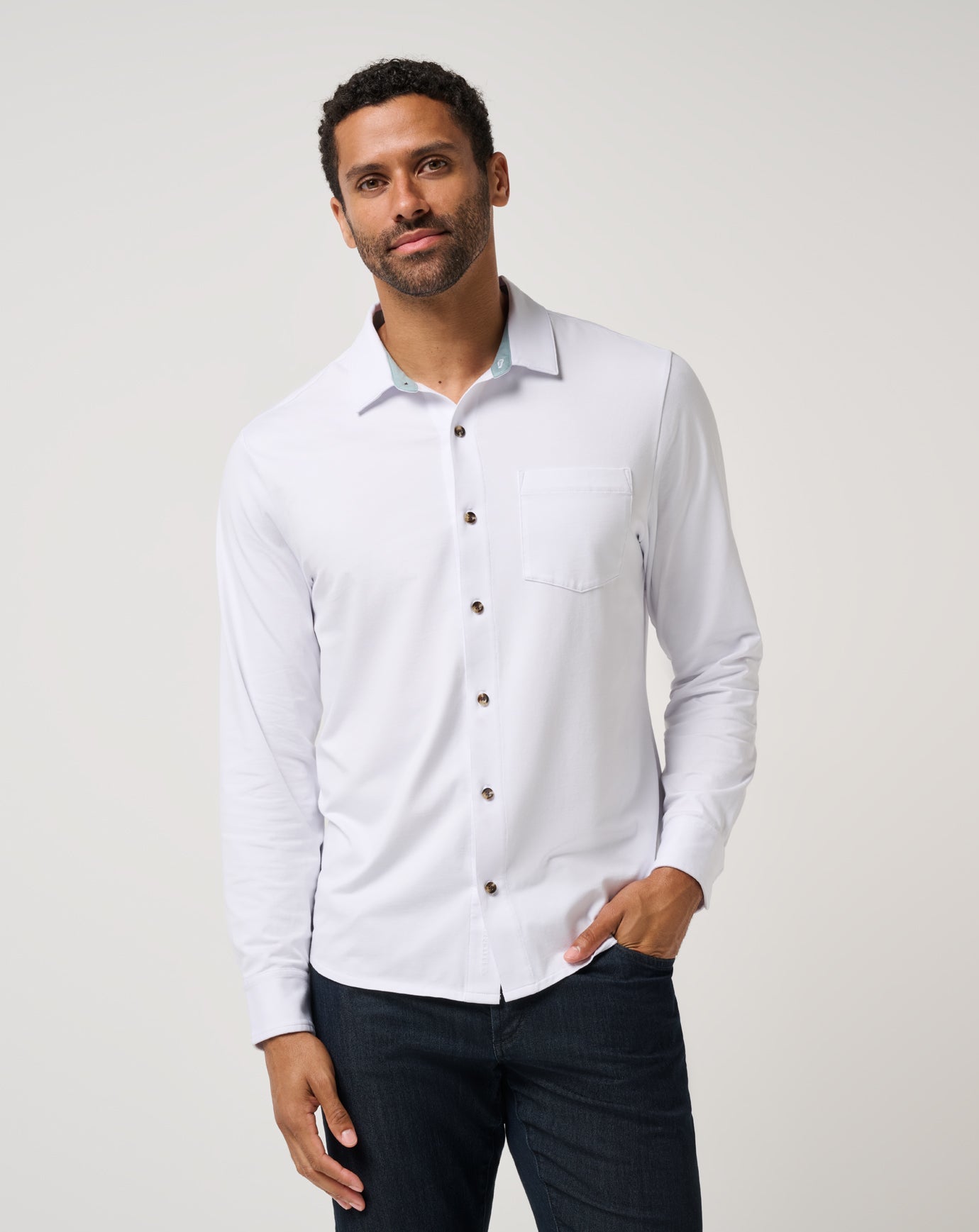 Men Comfortknit TM Social Club Button-Up