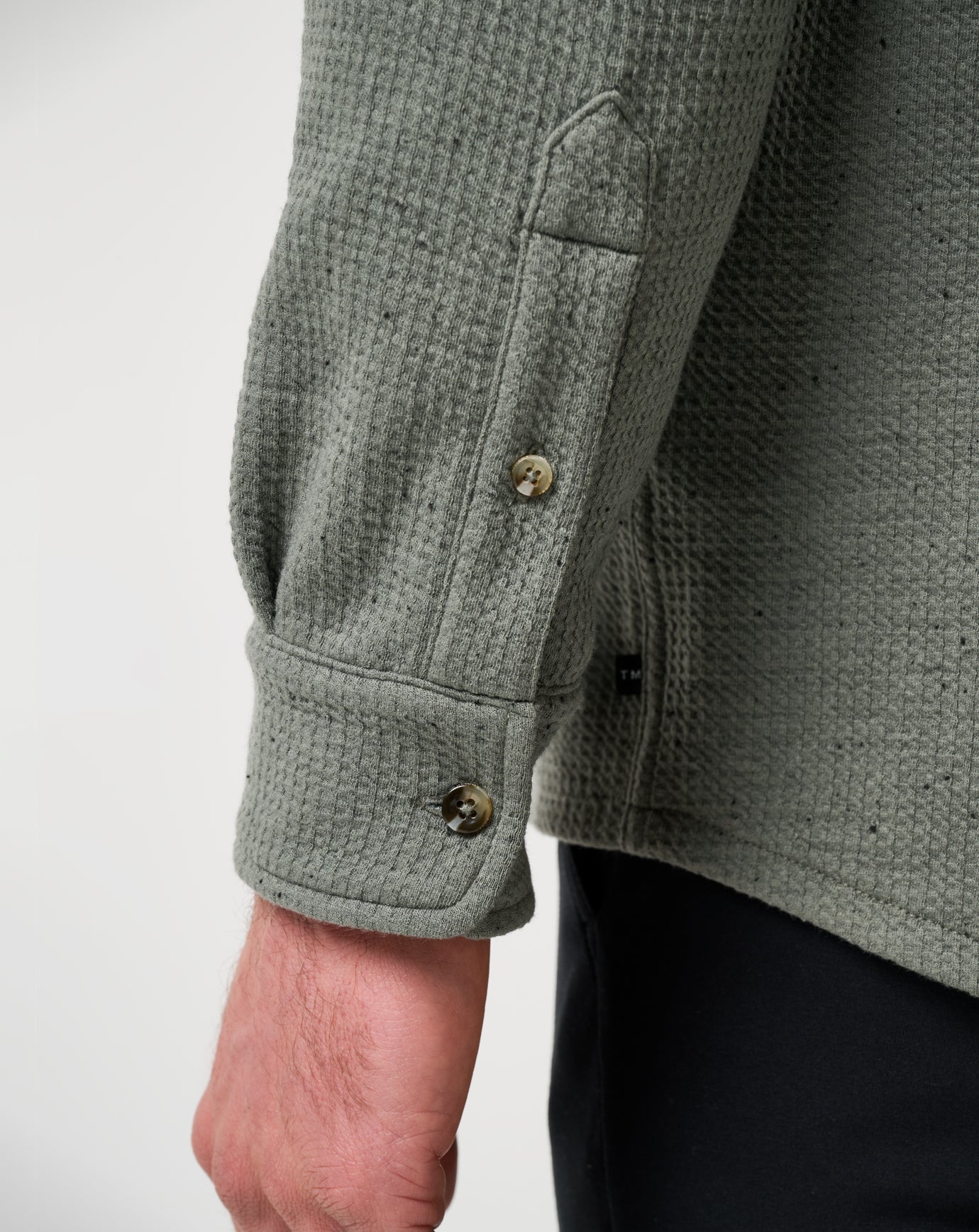 Men Cloud Waffle Shirt Jacket