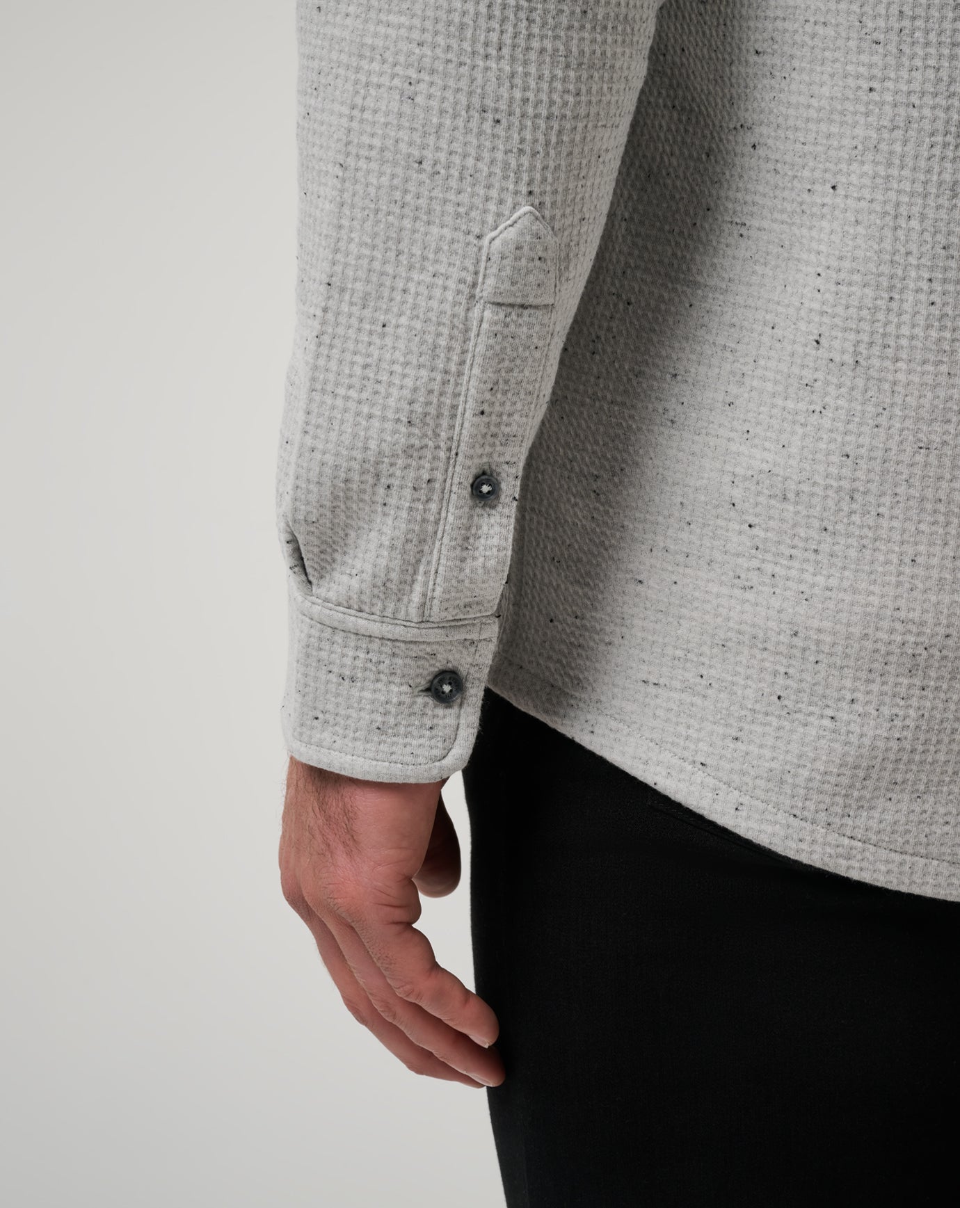 Men Cloud Waffle Shirt Jacket