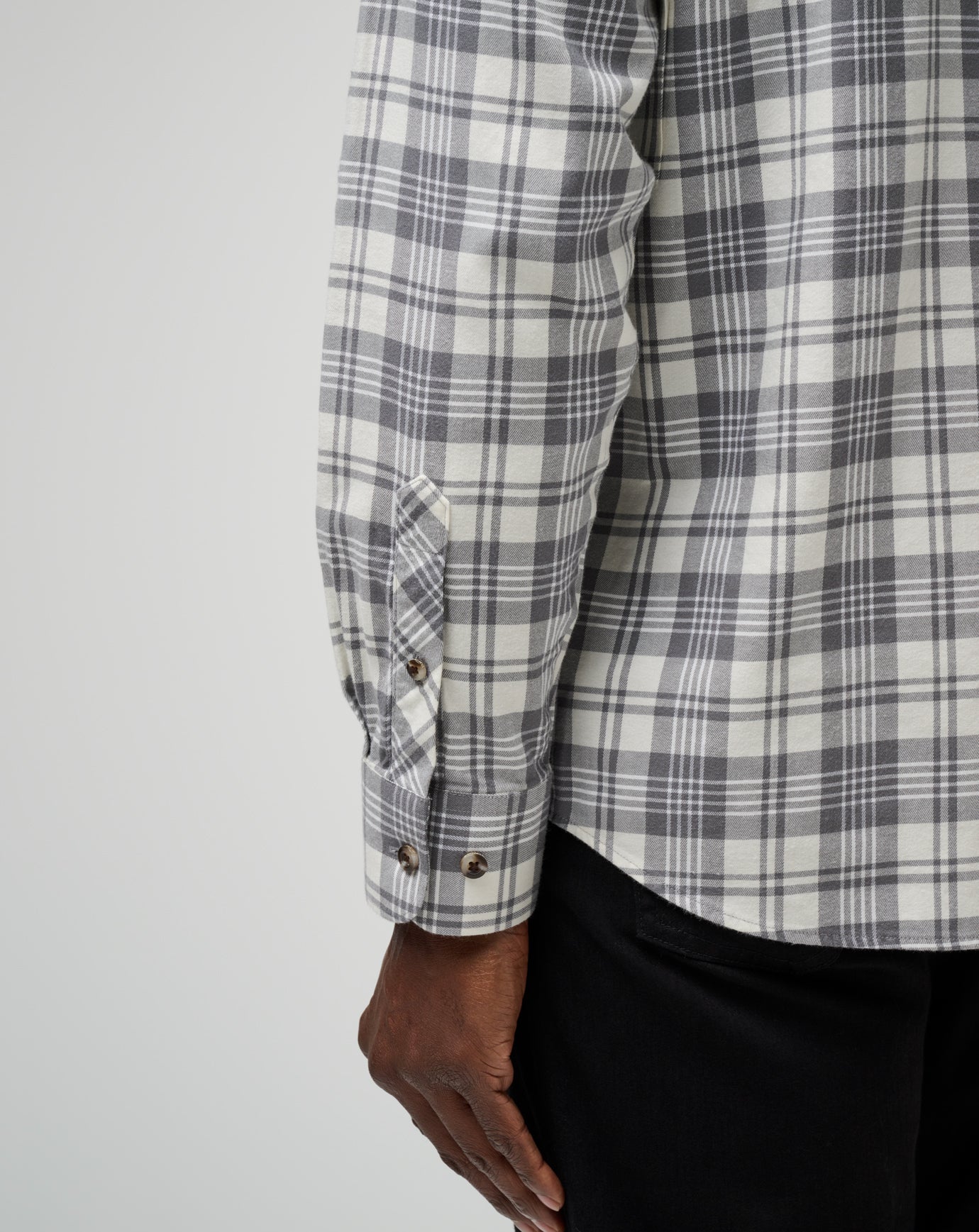 Men Cloud Flannel Plaid Button-Up