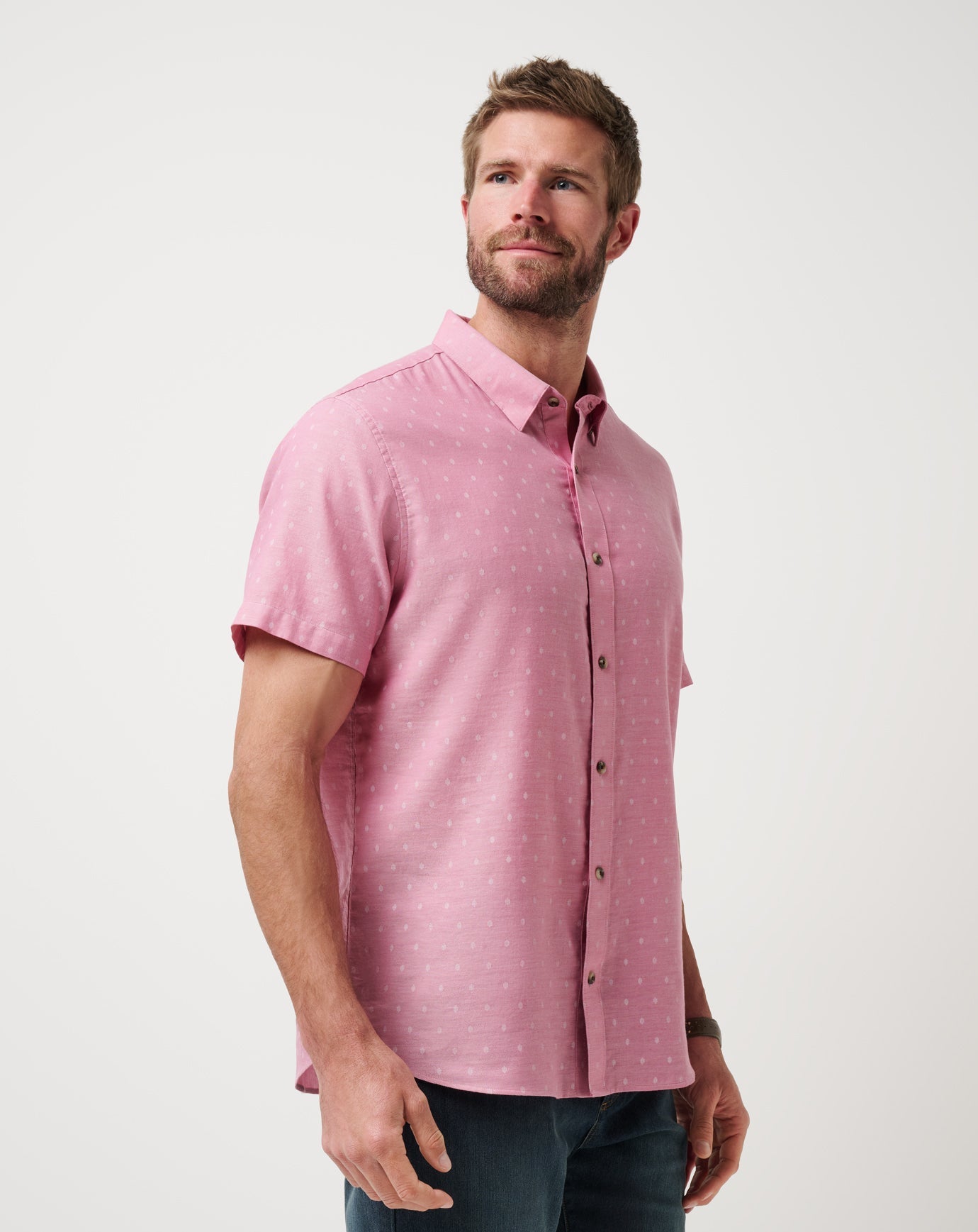 Men Early Check In Button-Up
