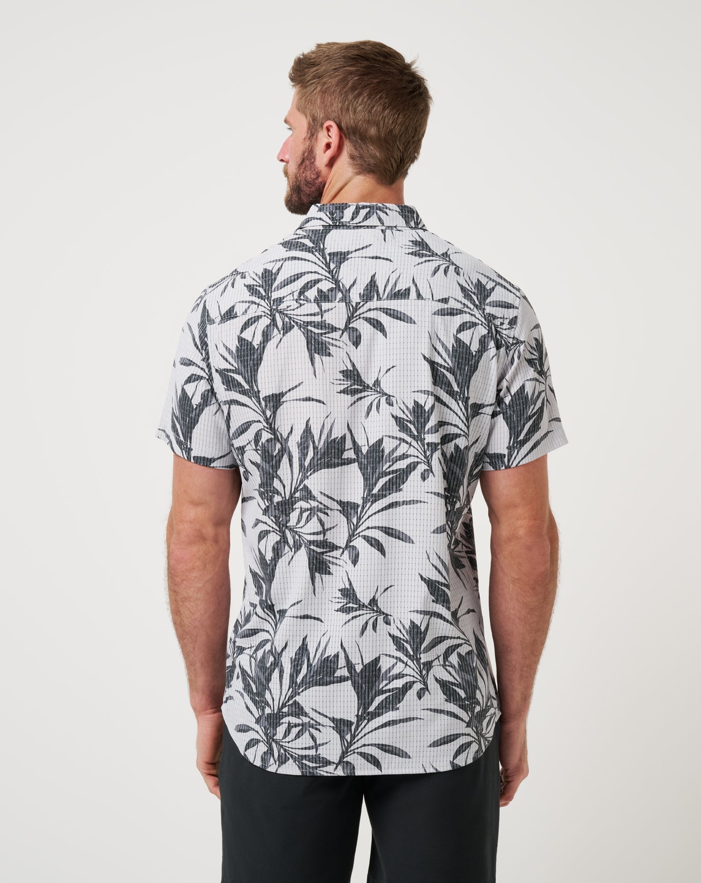 Men Light Map Button-Up