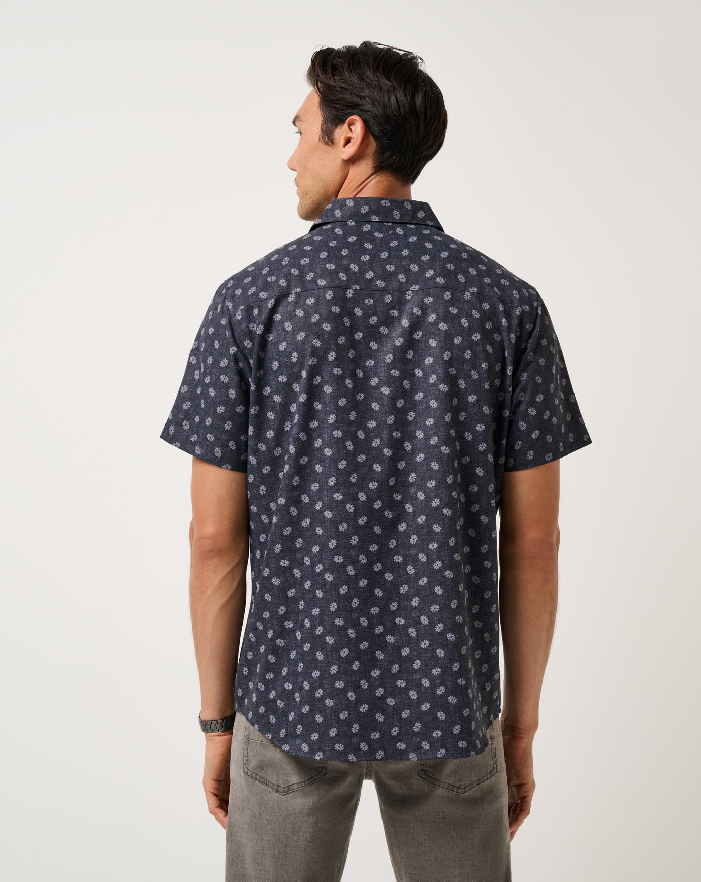 Men Techwoven Grey Wind Button-Up