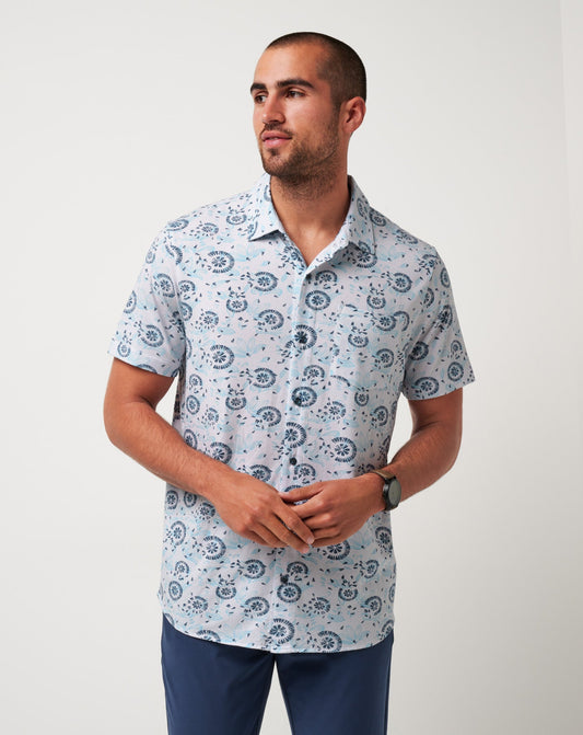 Men Knit Flourish Button-Up