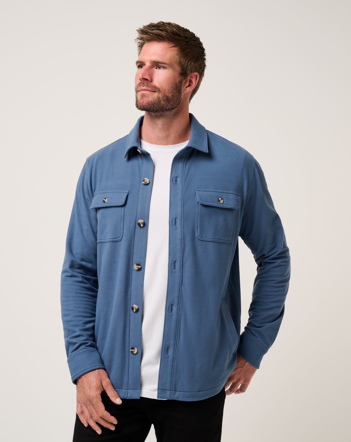 Men Peak Fleece Shirt Jacket