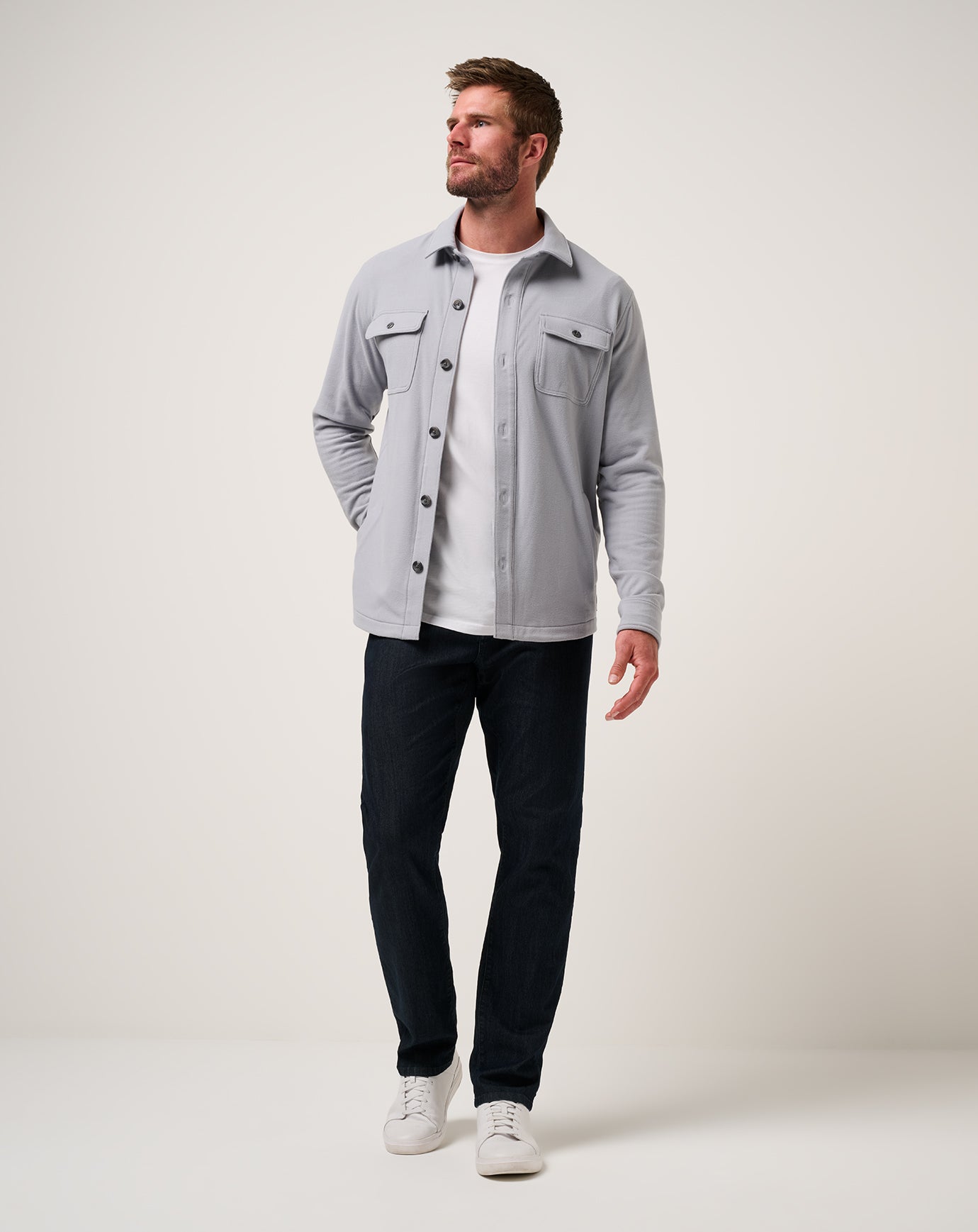 Men Peak Fleece Shirt Jacket