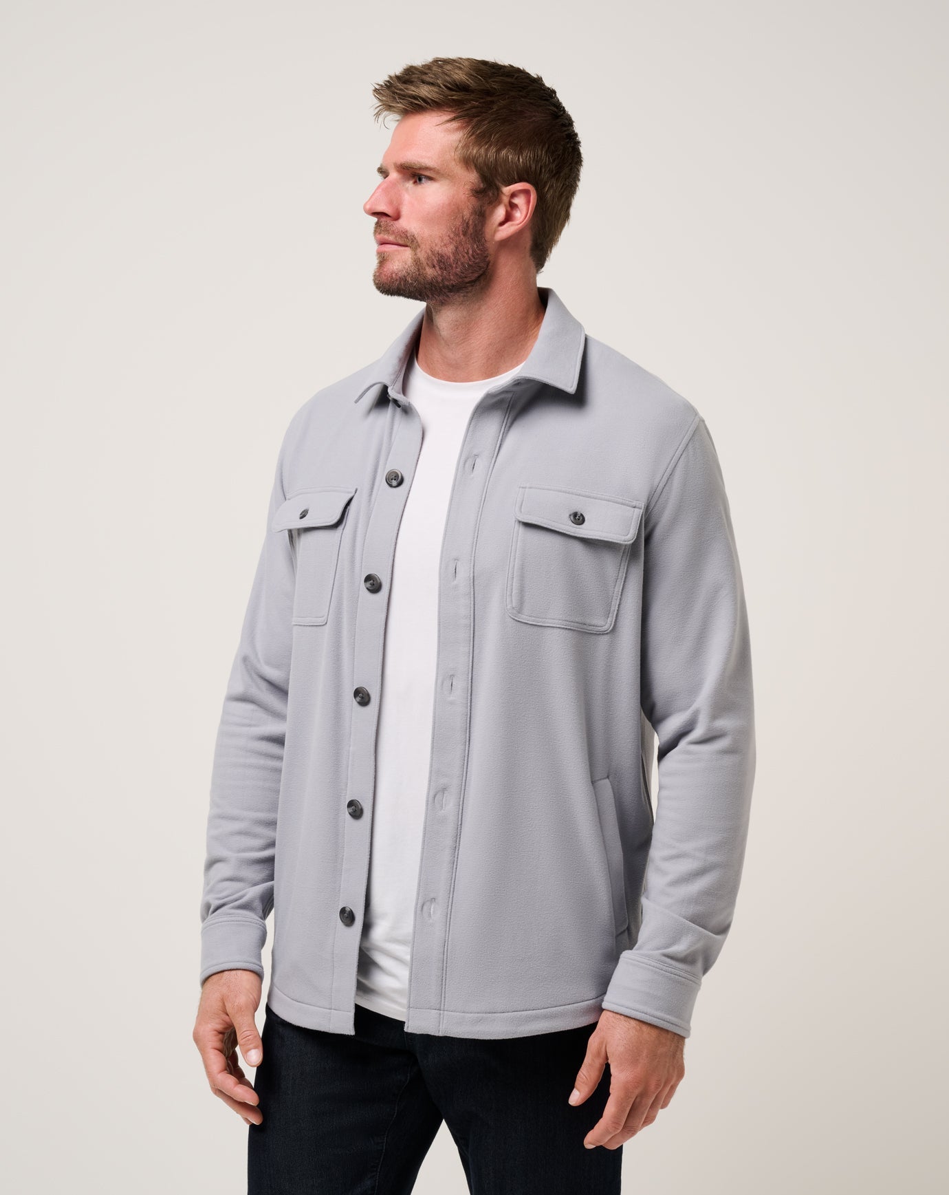 Men Peak Fleece Shirt Jacket