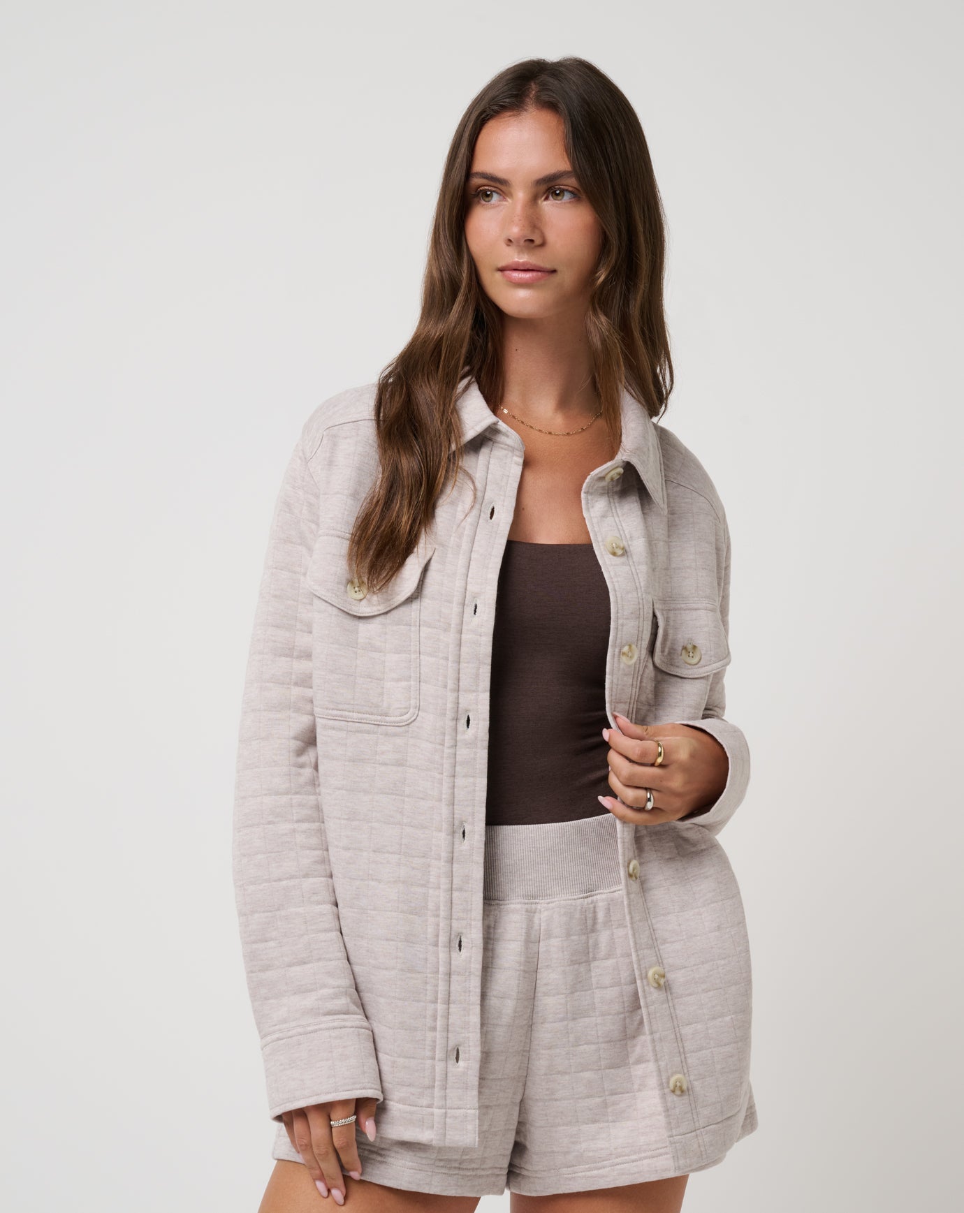 Women Cloud Coastal Quilted Shacket
