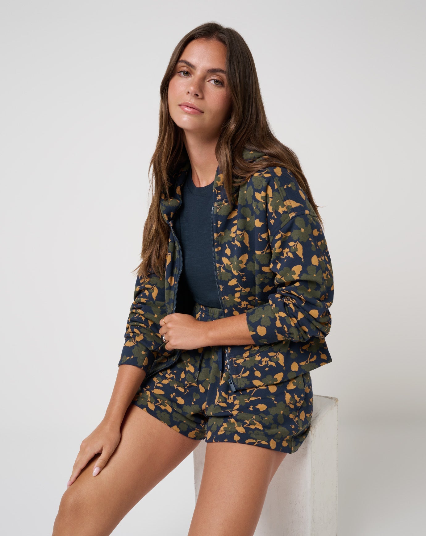 Women Cloud Fleece Printed Hoodie