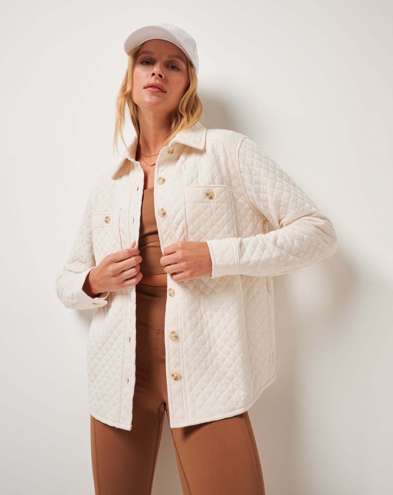 Women Diamond Quilted Shacket