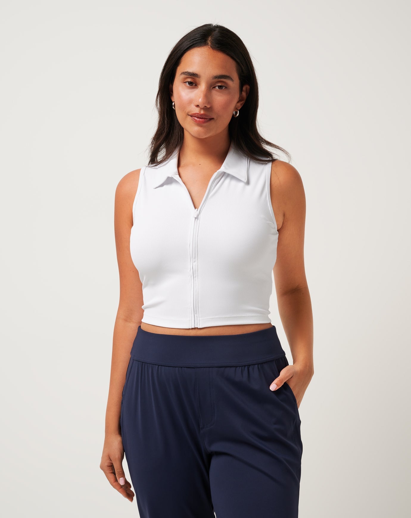 Women|Golf Moveknit Rib Zip Polo